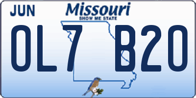 MO license plate OL7B2O
