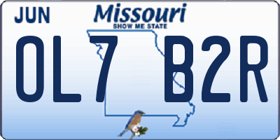 MO license plate OL7B2R