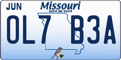 MO license plate OL7B3A