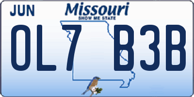 MO license plate OL7B3B