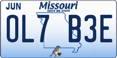 MO license plate OL7B3E