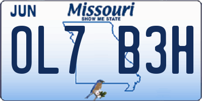 MO license plate OL7B3H