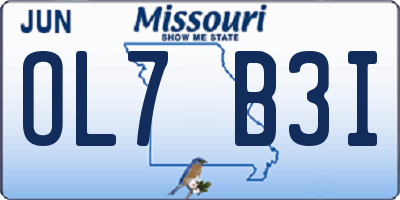 MO license plate OL7B3I