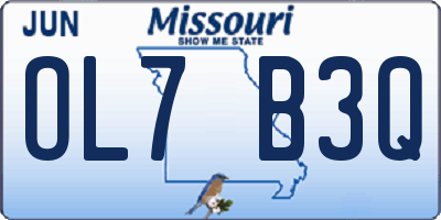 MO license plate OL7B3Q