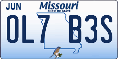 MO license plate OL7B3S