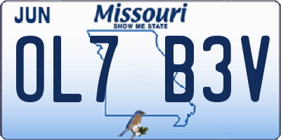 MO license plate OL7B3V