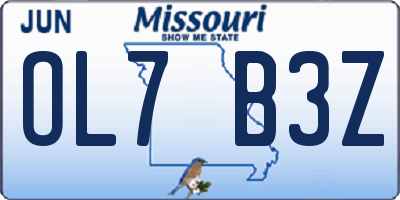 MO license plate OL7B3Z