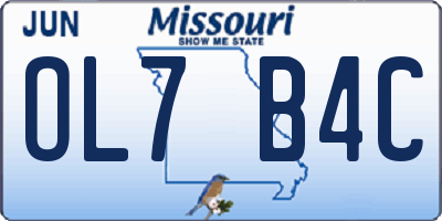 MO license plate OL7B4C