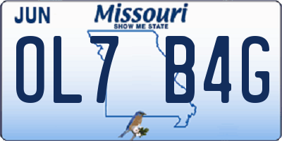 MO license plate OL7B4G