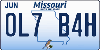 MO license plate OL7B4H