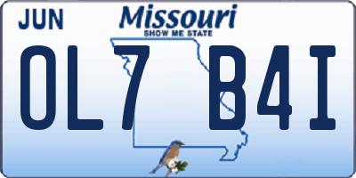 MO license plate OL7B4I