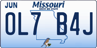 MO license plate OL7B4J