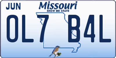 MO license plate OL7B4L