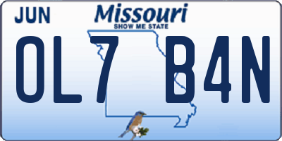 MO license plate OL7B4N