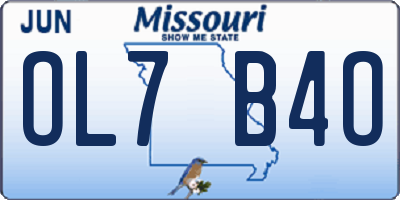 MO license plate OL7B4O