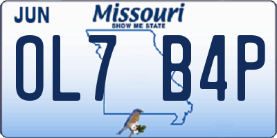 MO license plate OL7B4P