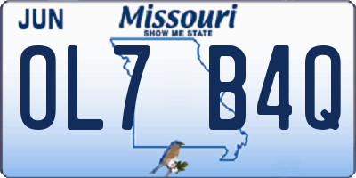 MO license plate OL7B4Q