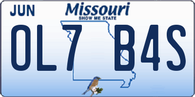 MO license plate OL7B4S