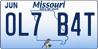 MO license plate OL7B4T