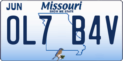 MO license plate OL7B4V