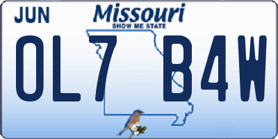 MO license plate OL7B4W