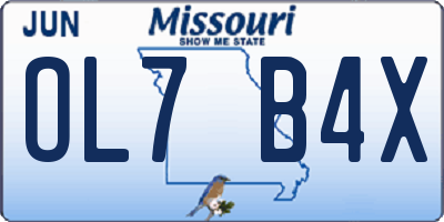 MO license plate OL7B4X
