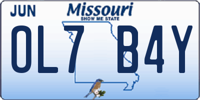 MO license plate OL7B4Y