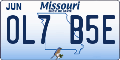 MO license plate OL7B5E