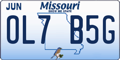MO license plate OL7B5G