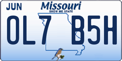 MO license plate OL7B5H