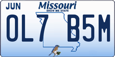MO license plate OL7B5M