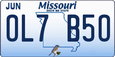 MO license plate OL7B5O