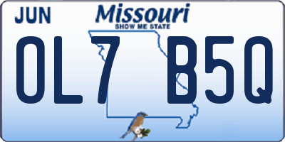 MO license plate OL7B5Q