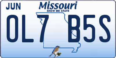 MO license plate OL7B5S