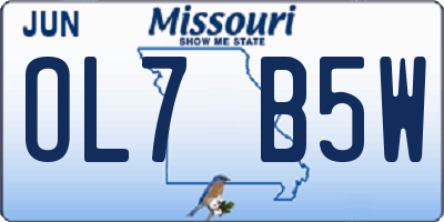 MO license plate OL7B5W