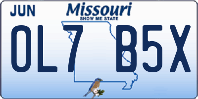 MO license plate OL7B5X