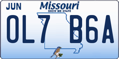 MO license plate OL7B6A