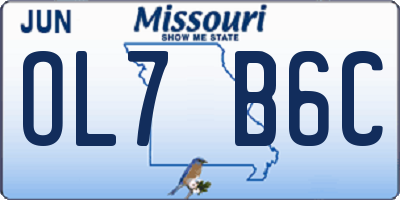 MO license plate OL7B6C