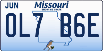 MO license plate OL7B6E