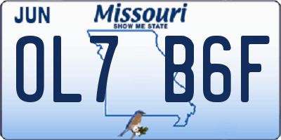 MO license plate OL7B6F