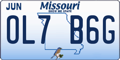 MO license plate OL7B6G