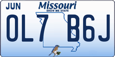 MO license plate OL7B6J