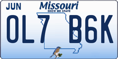 MO license plate OL7B6K