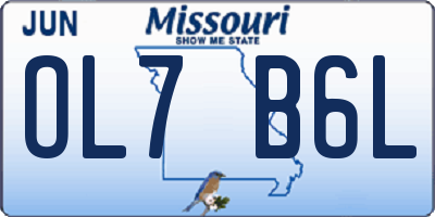 MO license plate OL7B6L
