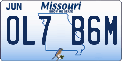 MO license plate OL7B6M