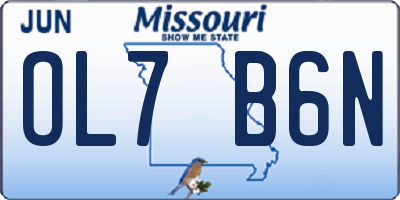 MO license plate OL7B6N