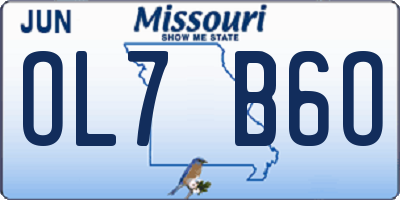 MO license plate OL7B6O