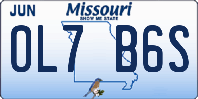 MO license plate OL7B6S