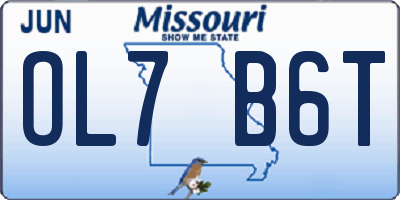 MO license plate OL7B6T