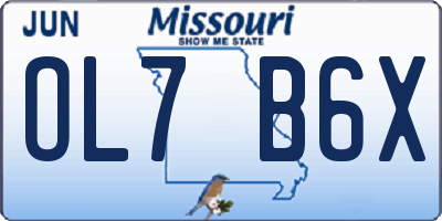 MO license plate OL7B6X